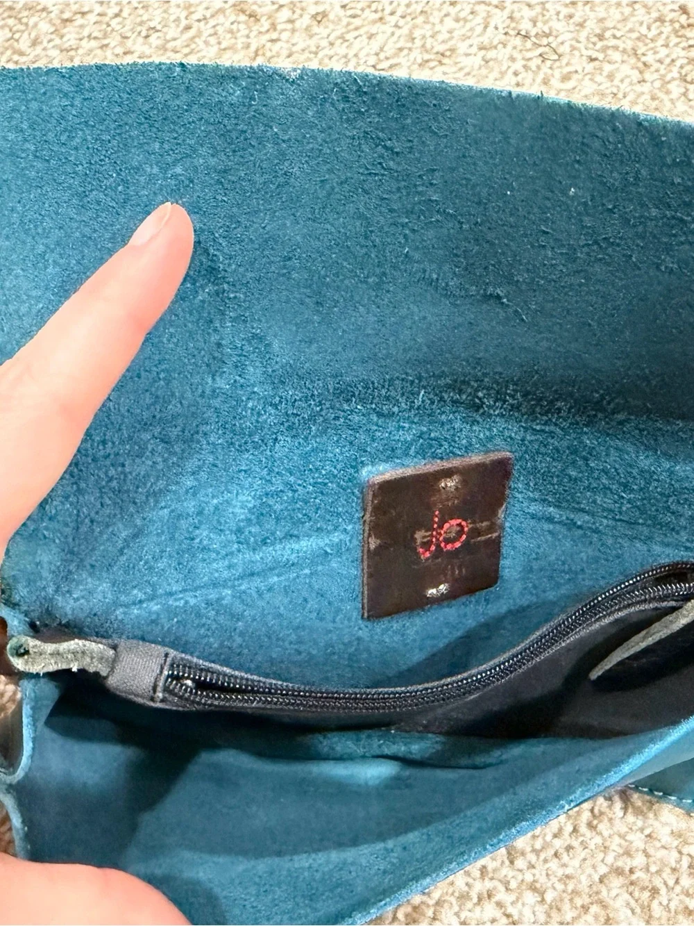 Blue Leather Wrap Clutch Wallet